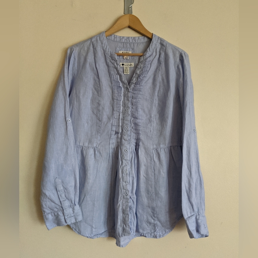 Malvin Light Blue Button-Up Blouse – Effortless Chic (Size XL)